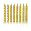 192-Count Glitter Long Thin Birthday Candles, Gold Stick Birthday Cake Candles Set