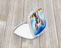 Chinese Crested in Sunflowers Compact Mirror Decorative Travel Makeup Mirror for Women Girls Gifts Pocket Makeup Mirror Folding Handheld