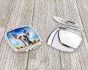 Chinese Crested in Sunflowers Compact Mirror Decorative Travel Makeup Mirror for Women Girls Gifts Pocket Makeup Mirror Folding Handheld
