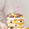 Macaron Pink Number 0 Candles,Pink  Birthday Candles,Macaron Happy Birthday Candle for Cake 11cm 24pcs