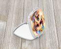 Airedale Terrier Hippie Dawg Compact Mirror Decorative Travel Makeup Mirror for Women Girls Gifts Pocket Makeup Mirror Folding Handheld