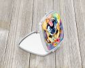 English Bulldog Hippie Dawg Compact Mirror Decorative Travel Makeup Mirror for Women Girls Gifts Pocket Makeup Mirror Folding Handheld