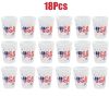 18 Pcs 4th of July Drink Cups Patriotic USA Flag Design Plastic Cup 16 oz Labor Day Star Tumbler for Beverage for Independence Day Memorial Day Party