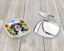 Bernese Mountain Dog in Sunflowers Compact Mirror Decorative Travel Makeup Mirror for Women Girls Gifts Pocket Makeup Mirror Folding Handheld
