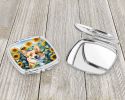 Corgi in Sunflowers Compact Mirror Decorative Travel Makeup Mirror for Women Girls Gifts Pocket Makeup Mirror Folding Handheld