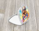 Yorkshire Terrier Hippie Dawg Compact Mirror Decorative Travel Makeup Mirror for Women Girls Gifts Pocket Makeup Mirror Folding Handheld
