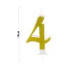 Gold Birthday Candles for Cake, Premium Glitter 4nd Number Candle Birthday Party Wedding Anniversary 14cm* 12pcs