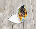 Boykin Spaniel in Sunflowers Compact Mirror Decorative Travel Makeup Mirror for Women Girls Gifts Pocket Makeup Mirror Folding Handheld
