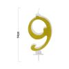 Gold Birthday Candles for Cake, Premium Glitter 9nd Number Candle Birthday Party Wedding Anniversary 14cm* 12pcs