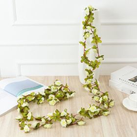 1pc 98.43inch/8.2ft Rose Artificial Flowers; Artificial Flower Christmas Garland; Fake Rose Vine For Wedding Home Room Decoration Spring Autumn G (Quantity: 1pc, Color: Creamy White)