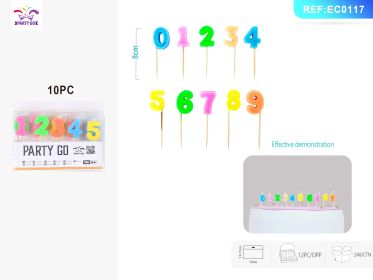 20PACK BirthdayLanguage Candle Set Multilingual Birthday Cake Candles for International Celebrations (0-9: 10pc Mixed)