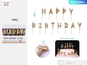 20PACK BirthdayLanguage Candle Set Multilingual Birthday Cake Candles for International Celebrations (0-9: HP Gold)