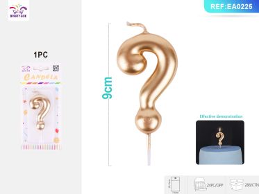 9.5 cm 1PCS *24PACK  Gold Spray Number Candle Gradient Birthday Candle for Magical Cake Decorations (0-9: ?)