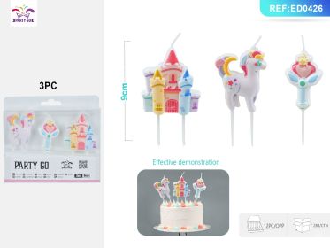 12 PACKS Shaped Candle Set Decorative Birthday Cake Candles with Fun and Themed Designs (Shaped: Unicorn 3PCS*12PACK)
