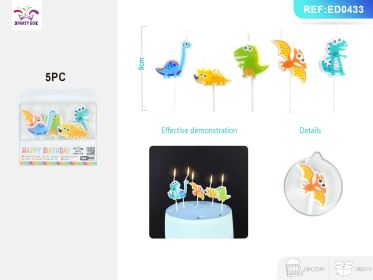 12 PACKS Shaped Candle Set Decorative Birthday Cake Candles with Fun and Themed Designs (Shaped: Dionsaur 5PCS*24PACK)