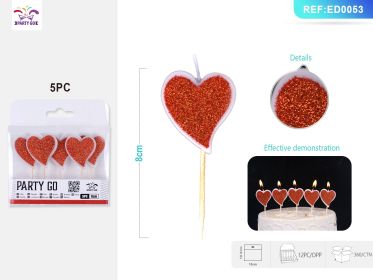 12 PACKS Shaped Candle Set Decorative Birthday Cake Candles with Fun and Themed Designs (Shaped: Heart 5PCS*12PACK)