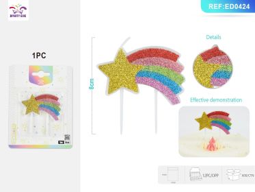 12 PACKS Shaped Candle Set Decorative Birthday Cake Candles with Fun and Themed Designs (Shaped: Star 1PCS*12PACK)
