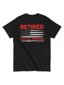 Patriotic Retired Postman 4th Of July Retired Postal Worker T-Shirt, All-Season, Family T-shirt. (Color: black, size: XXL)