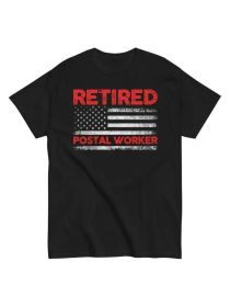Patriotic Retired Postman 4th Of July Retired Postal Worker T-Shirt, All-Season, Family T-shirt. (Color: black, size: XXXL)