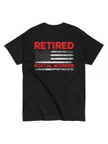 Patriotic Retired Postman 4th Of July Retired Postal Worker T-Shirt, All-Season, Family T-shirt. (Color: black, size: XL)