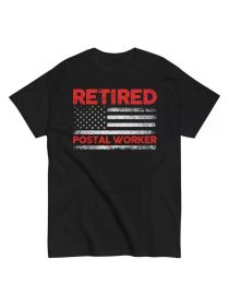 Patriotic Retired Postman 4th Of July Retired Postal Worker T-Shirt, All-Season, Family T-shirt. (Color: black, size: M)